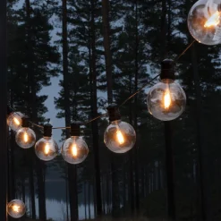 LED-aurinkokäyttöinen valoketju juhliin, 7 W, keltainen, IP44, 1800 K
