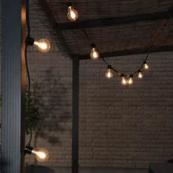 LED-aurinkokäyttöinen valoketju juhliin, 6,2 W, keltainen, IP44, 1800 K