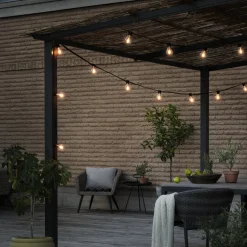 LED-aurinkokäyttöinen valoketju juhliin, 6,2 W, keltainen, IP44, 1800 K