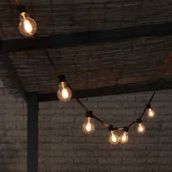 LED-aurinkokäyttöinen valoketju juhliin, 6,2 W, keltainen, IP44, 1800 K