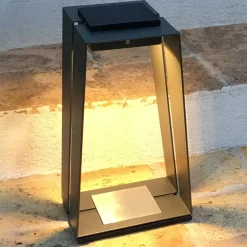 LED-aurinkolyhty Skaal alumiinia, 40 cm, harmaa