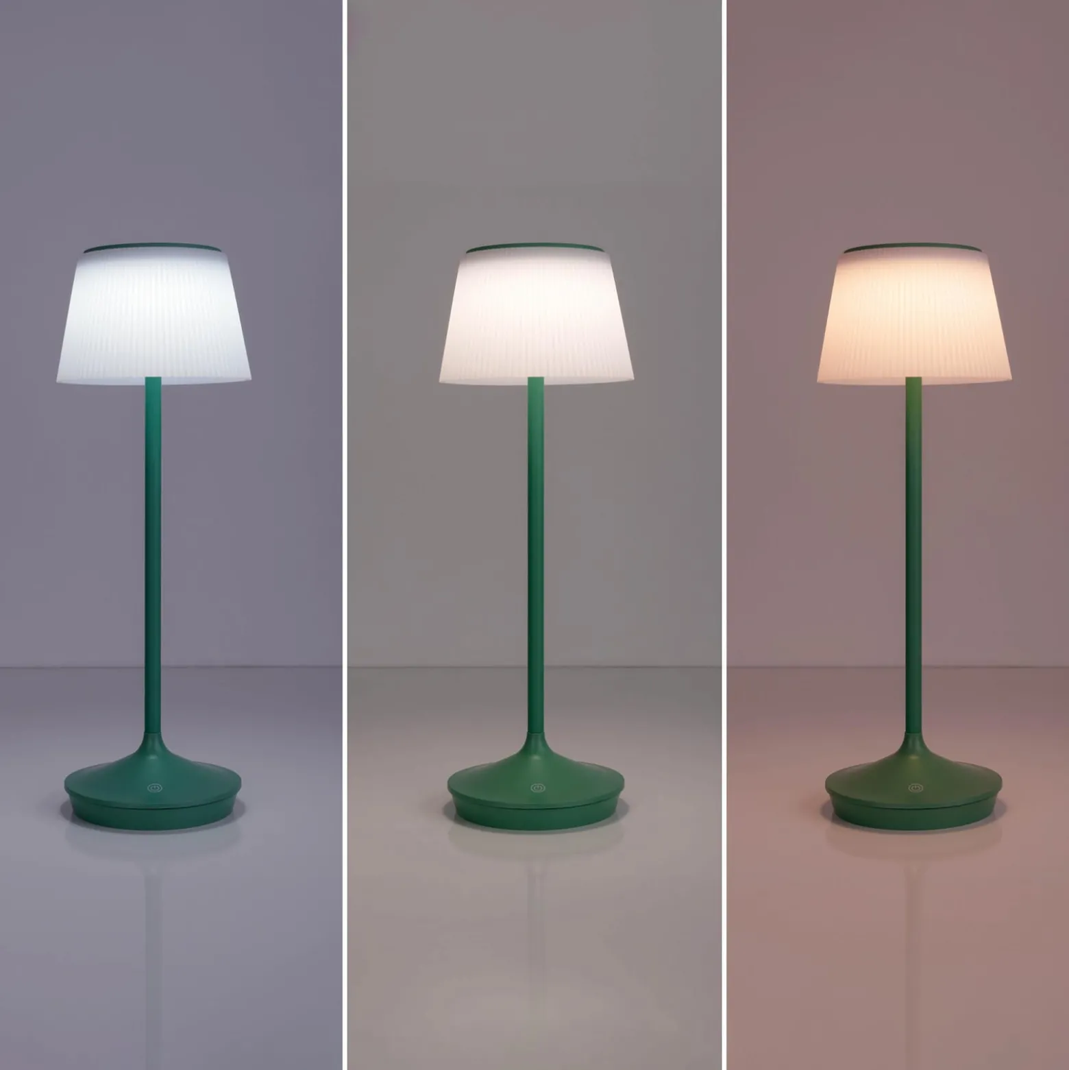 LED-aurinko-pöytävalaisin Emmi CCT vihreä