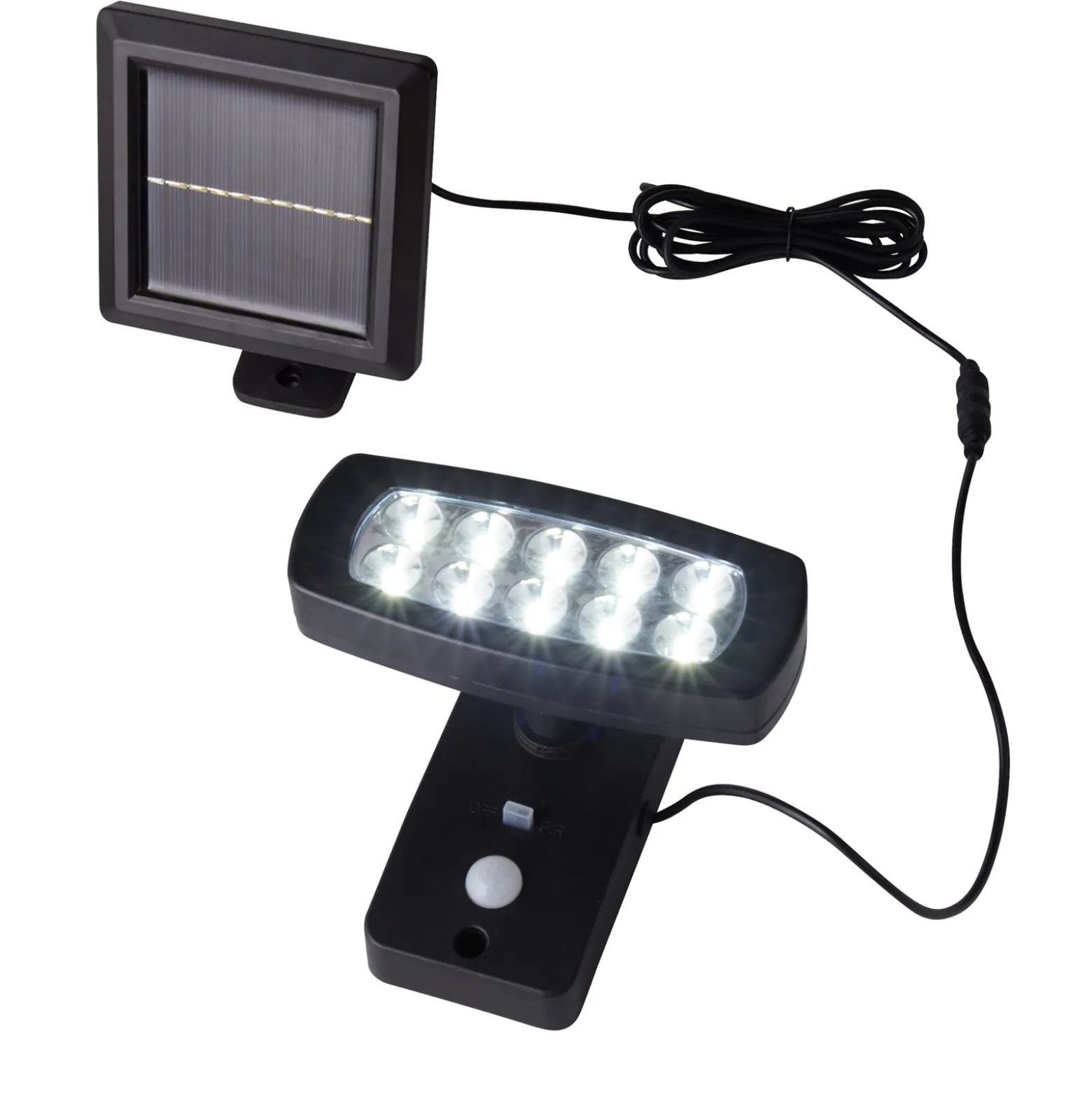 LED-aurinkoseinävalaisin 67423BK-PIR, liiketunnistin