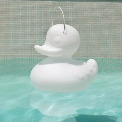 LED-designvalaisin DUCK-DUCK XL ulkokäyttöön, valkoinen
