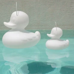 LED-designvalaisin DUCK-DUCK XL ulkokäyttöön, valkoinen
