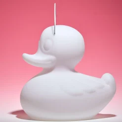 LED-designvalaisin DUCK-DUCK XL ulkokäyttöön, valkoinen