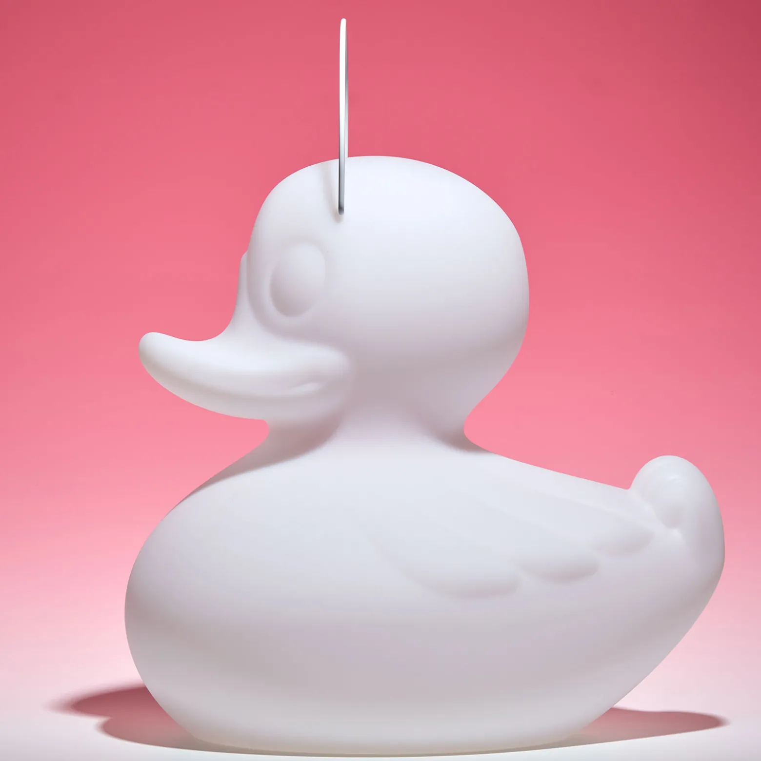LED-designvalaisin DUCK-DUCK XL ulkokäyttöön, valkoinen