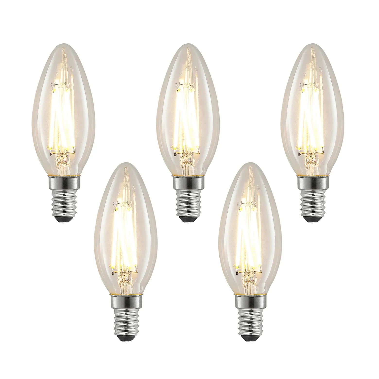 LED-filamenttilamppu E14 4W 827 kynttilä him., 5x