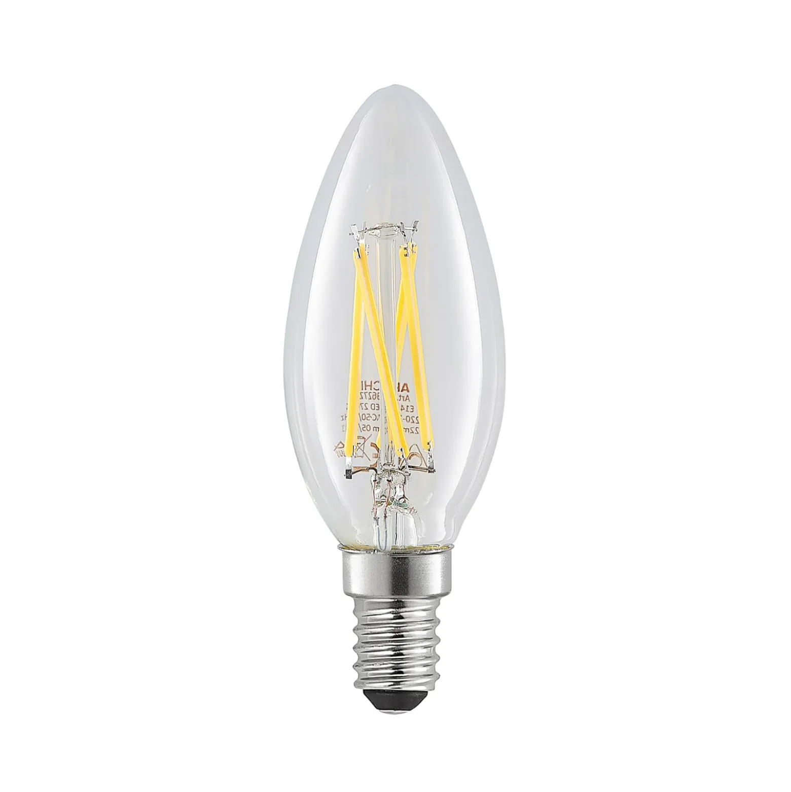 LED-filamenttilamppu E14 4W 827 kynttilä him., 5x