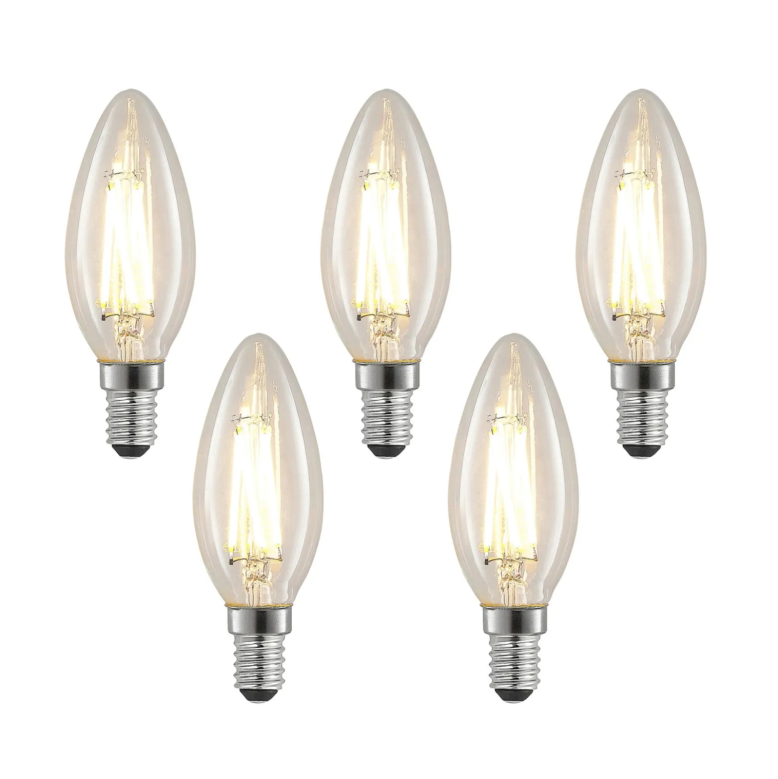 LED-filamenttilamppu E14 4W 827 kynttilä him., 5x