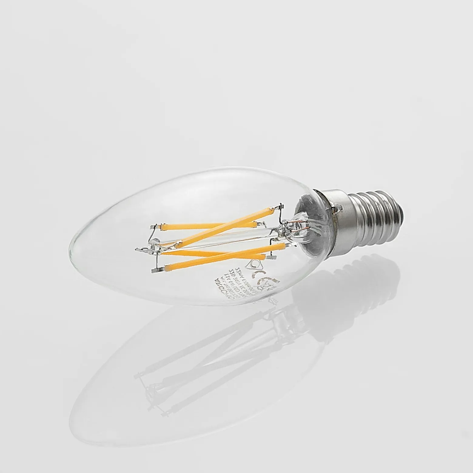 LED-filamenttilamppu E14 4W 827 kynttilä him., 3x