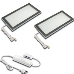 LED-kaapinalusvalaisin Sky 2 kpl 4.000K ruostumaton teräs