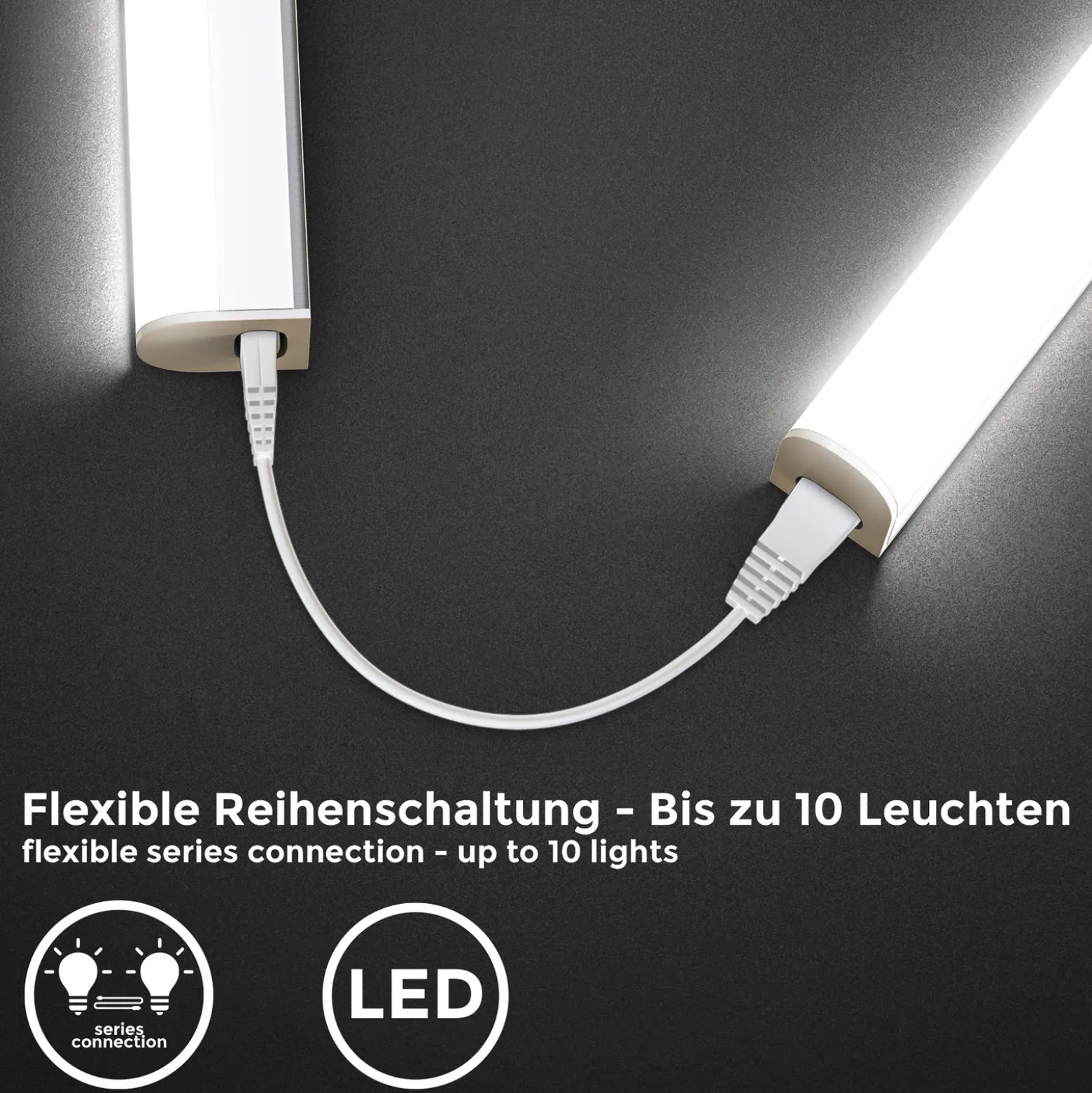 LED-kaapinalusvalaisin Xaver, pituus 57,3 cm, 2 kpl:n sarja 4000 K