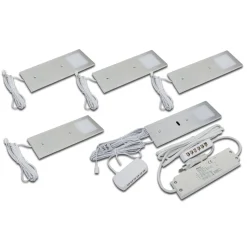 LED-kaapinalusvalo Eco-Pad F 5 kpl 4000K, alumiini