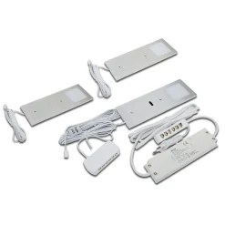 LED-kaapinalusvalo Eco-Pad F 3 kpl 3000K, alumiini