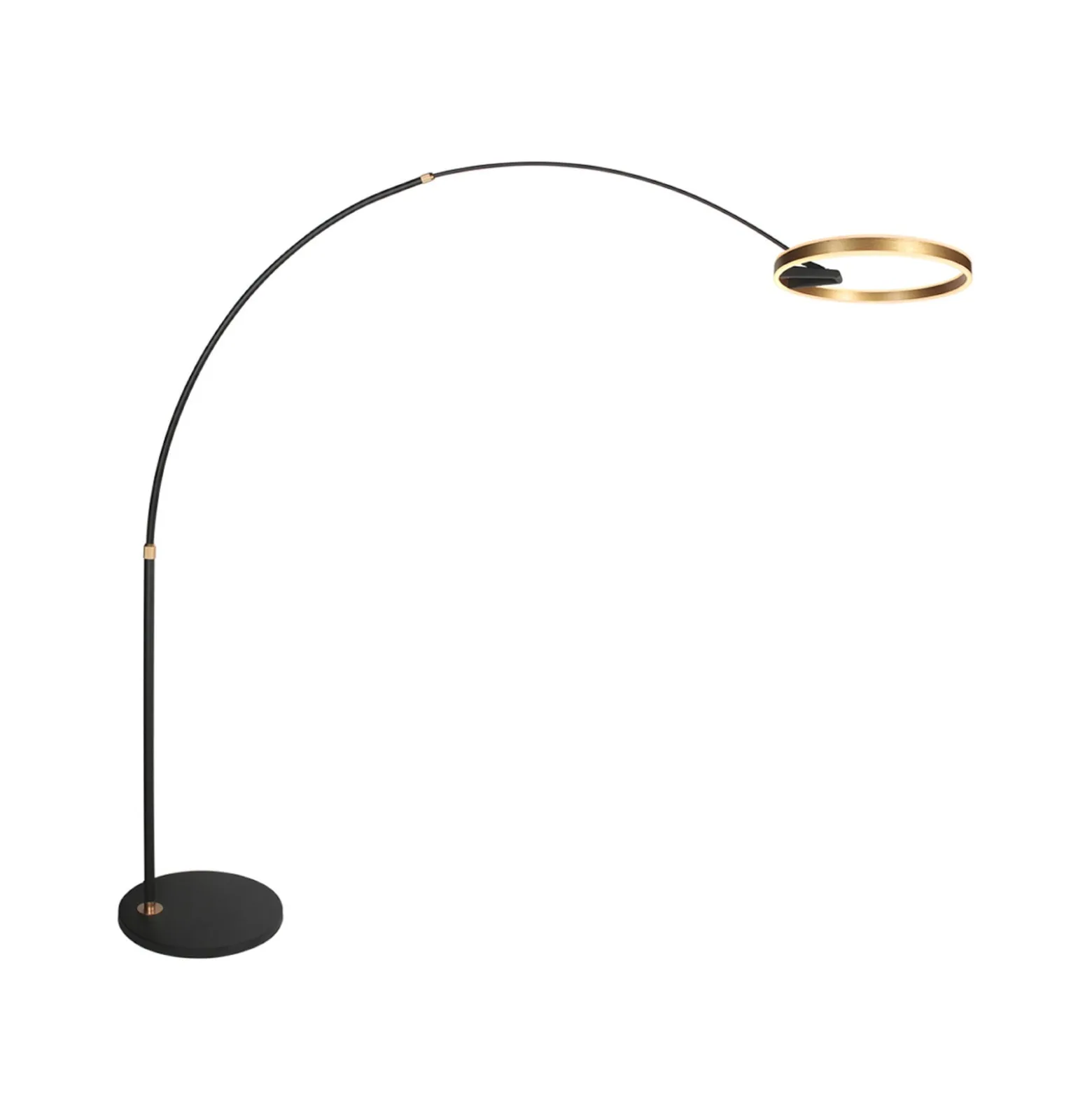 LED-kaarivalaisin Ringlux, musta/kultainen, metalli, CCT, himmennettävä