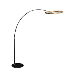LED-kaarivalaisin Ringlux, musta/kultainen, metalli, CCT, himmennettävä