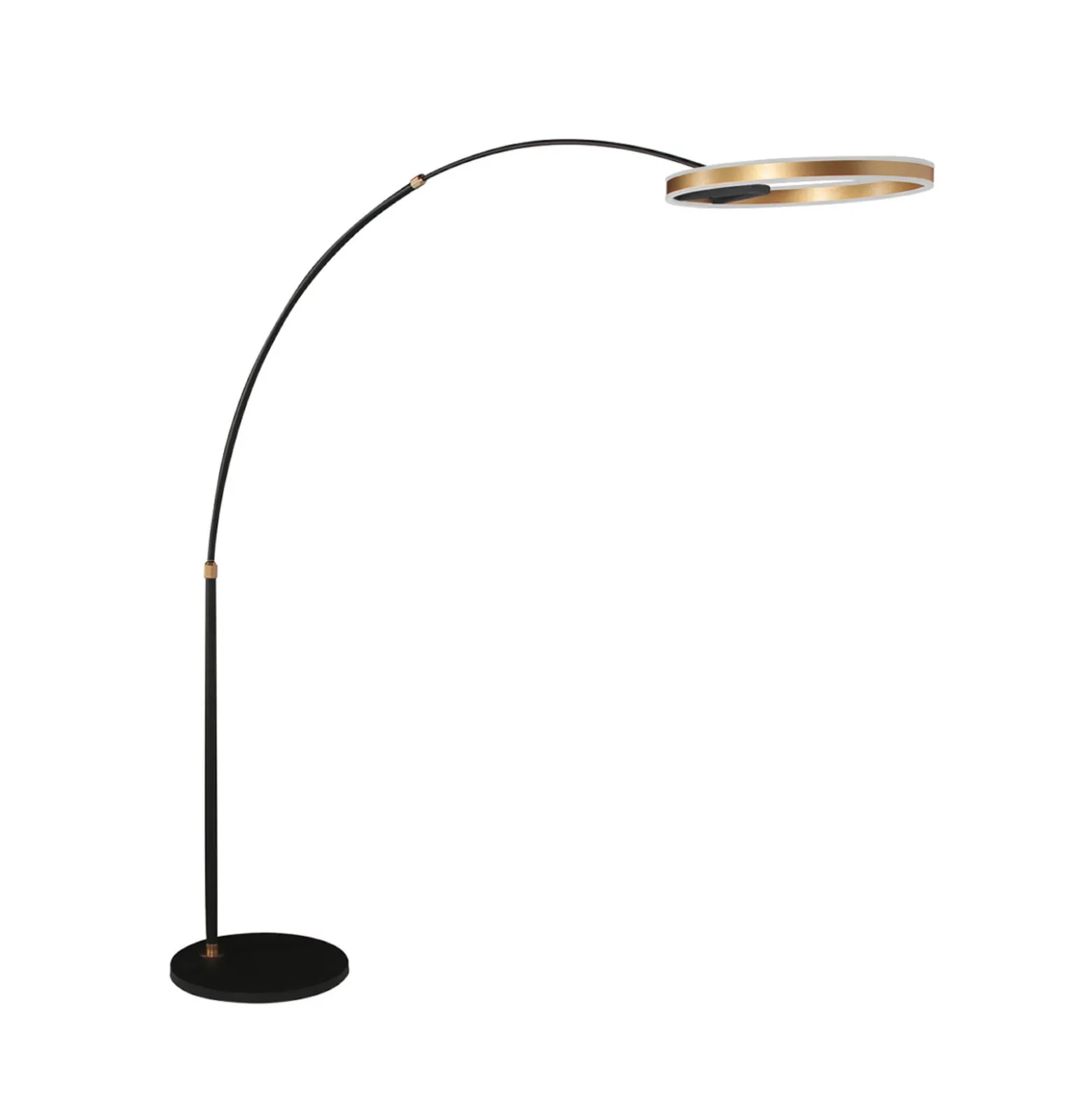 LED-kaarivalaisin Ringlux, musta/kultainen, metalli, CCT, himmennettävä