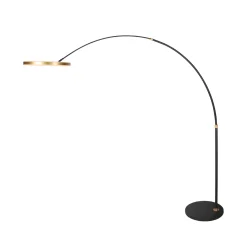 LED-kaarivalaisin Ringlux, musta/kultainen, metalli, CCT, himmennettävä