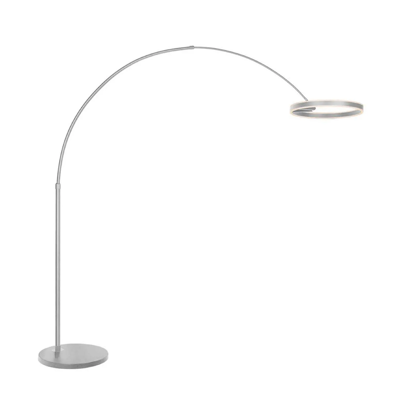 LED-kaarivalaisin Ringlux, teräksenvärinen, metalli, CCT, himmennin