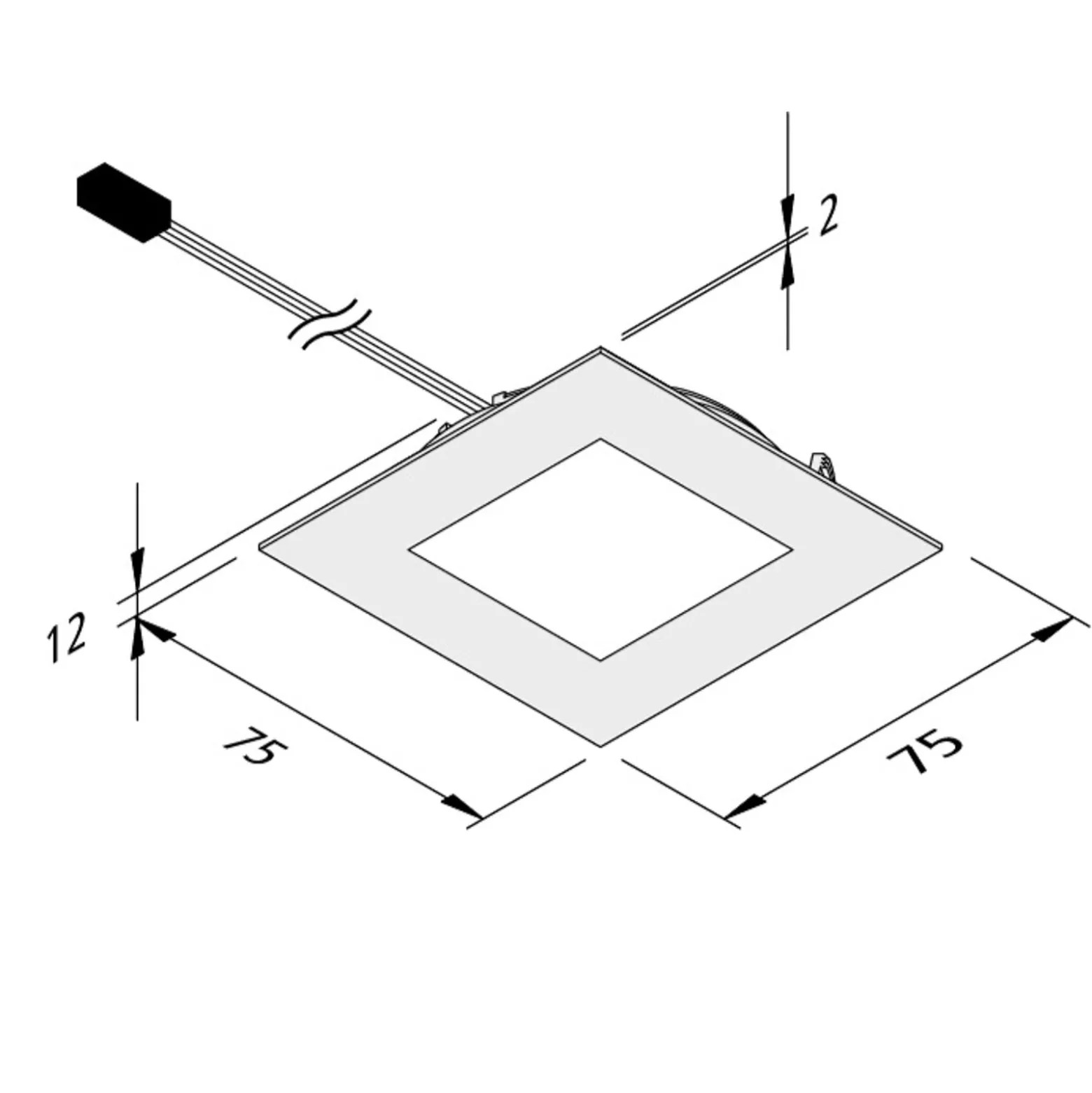 LED-kalusteuppovalo Dynamic FAQ 68 teräs 3W CCT