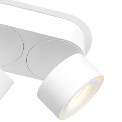 LED-kattokohdevalo Fez, valkoinen, 2-lamppuinen, metalli, kääntyvä