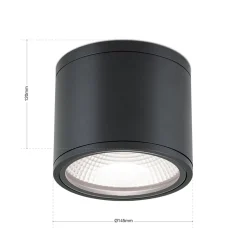 LED-kattokohdevalo Sputnik IP65 Ø14,5 cm, musta