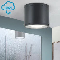 LED-kattokohdevalo Sputnik IP65 Ø14,5 cm, musta