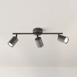 LED-kattokohdevalo Vano musta, 3-lamppuinen pitkä