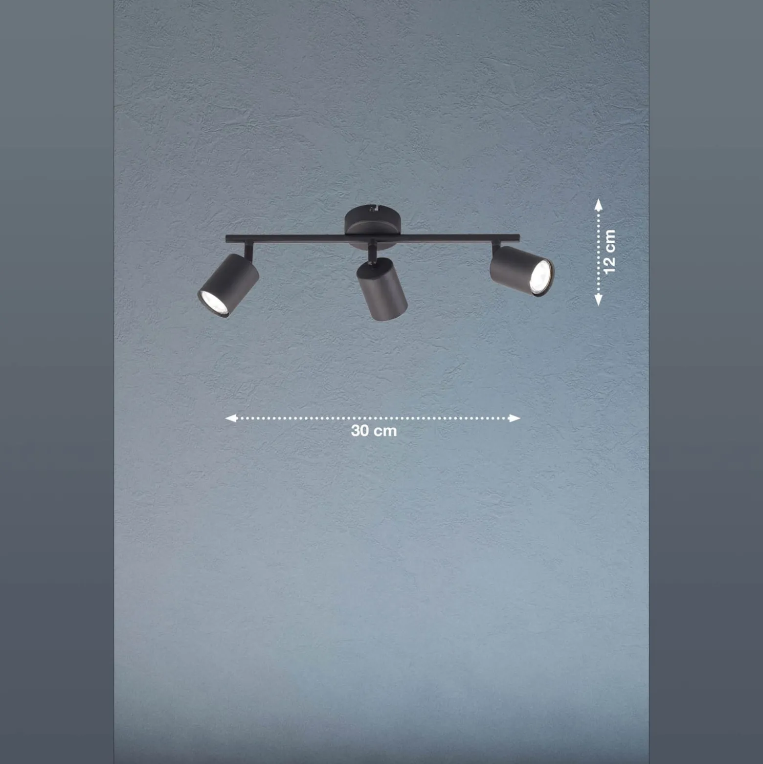 LED-kattokohdevalo Vano musta, 3-lamppuinen pitkä