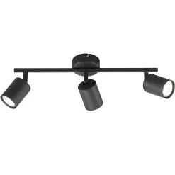 LED-kattokohdevalo Vano musta, 3-lamppuinen pitkä