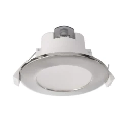 LED-kattoon upotettava valaisin Acrux, Ø 10 cm, hopea matta, CCT