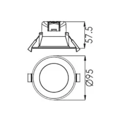 LED-kattoon upotettava valaisin Acrux, Ø 10 cm, hopea matta, CCT