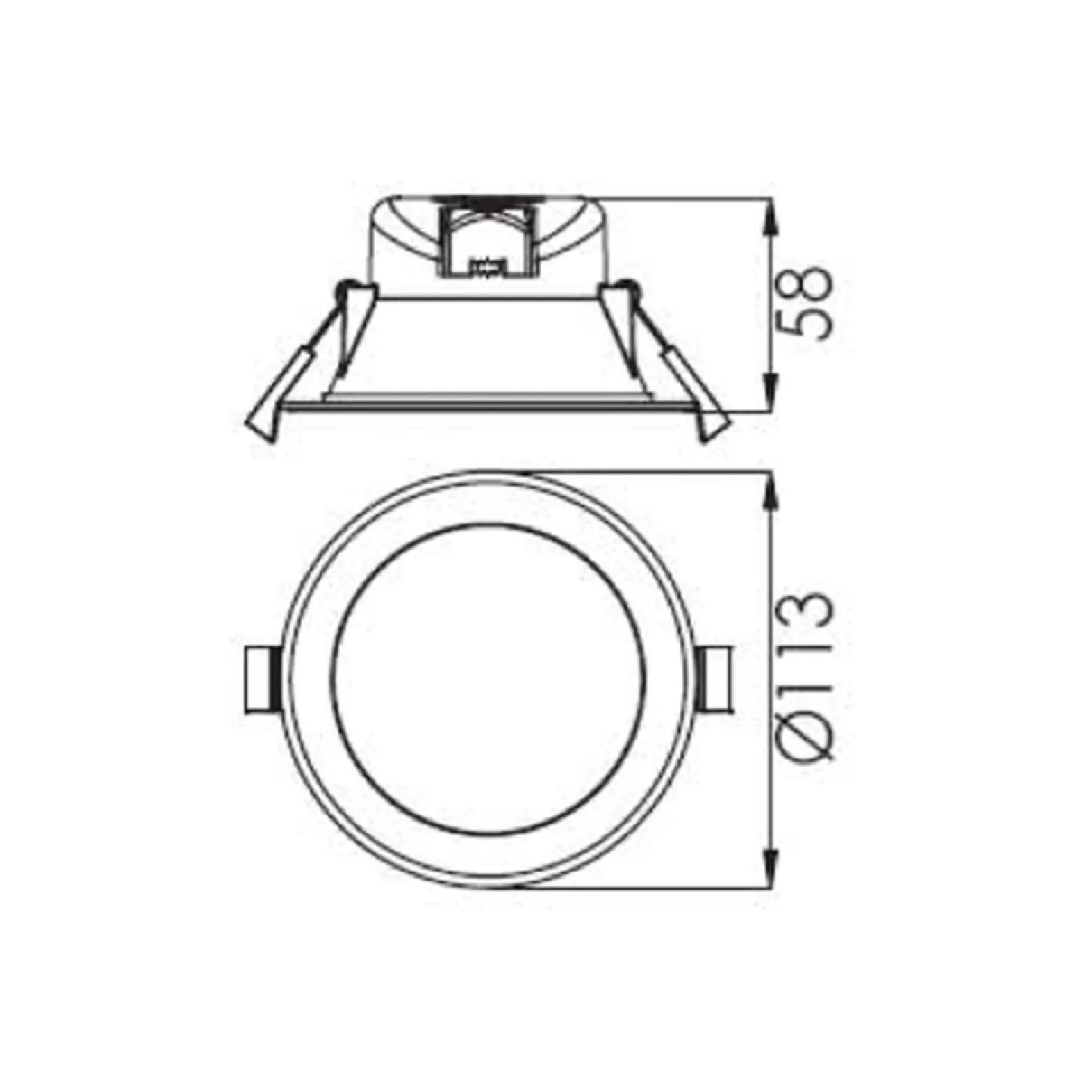 LED-kattoon upotettava valaisin Acrux, Ø 11 cm, hopeanvärinen matta, CCT