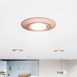LED-kattoon upotettava valonheitin Diled, Ø 8,5 cm, 6 W, 3000 K, rosé