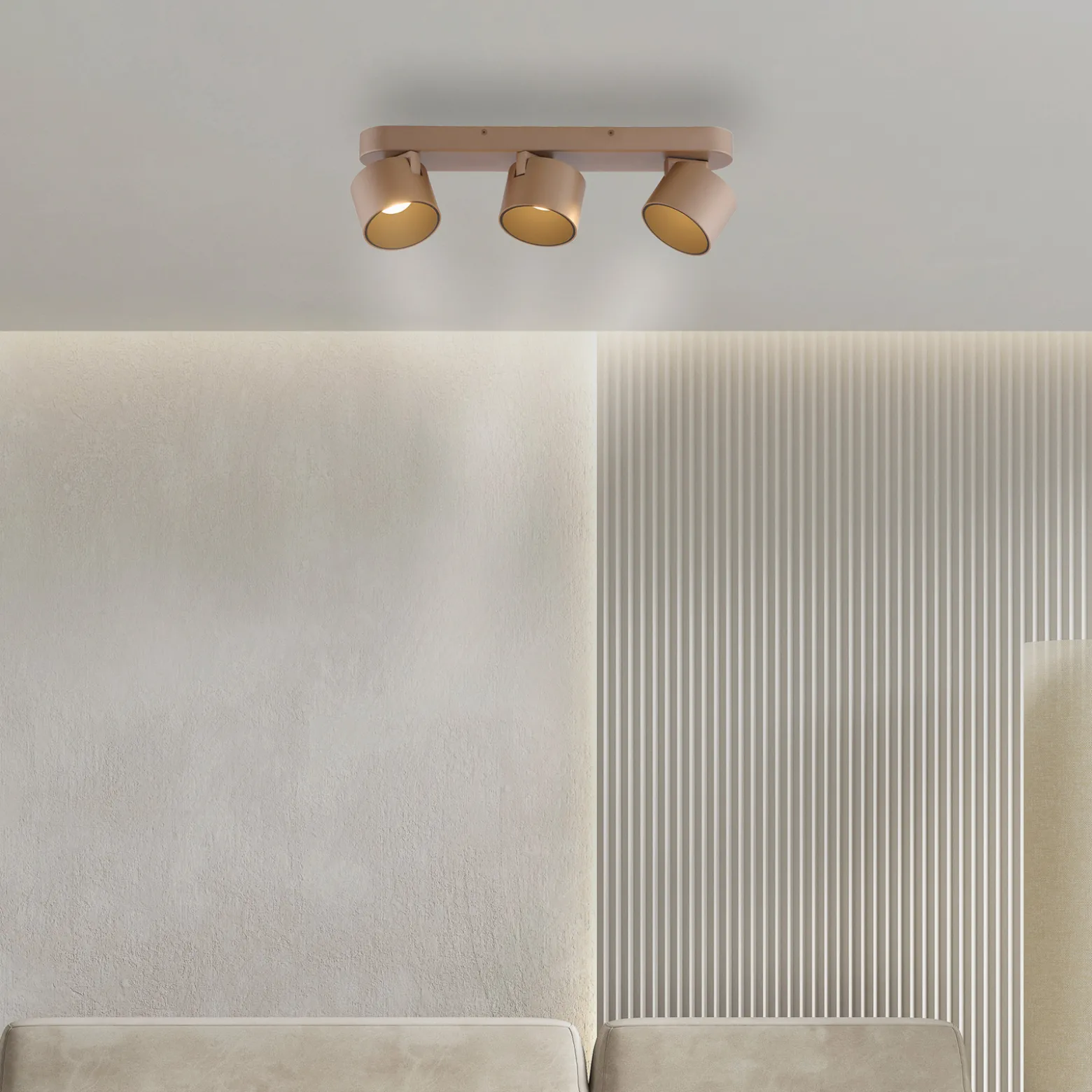 LED-kattospotti PURE Cup, pronssinvärinen, 56 cm, metallia, 3-lamppuinen