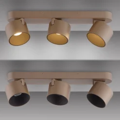 LED-kattospotti PURE Cup, pronssinvärinen, 56 cm, metallia, 3-lamppuinen