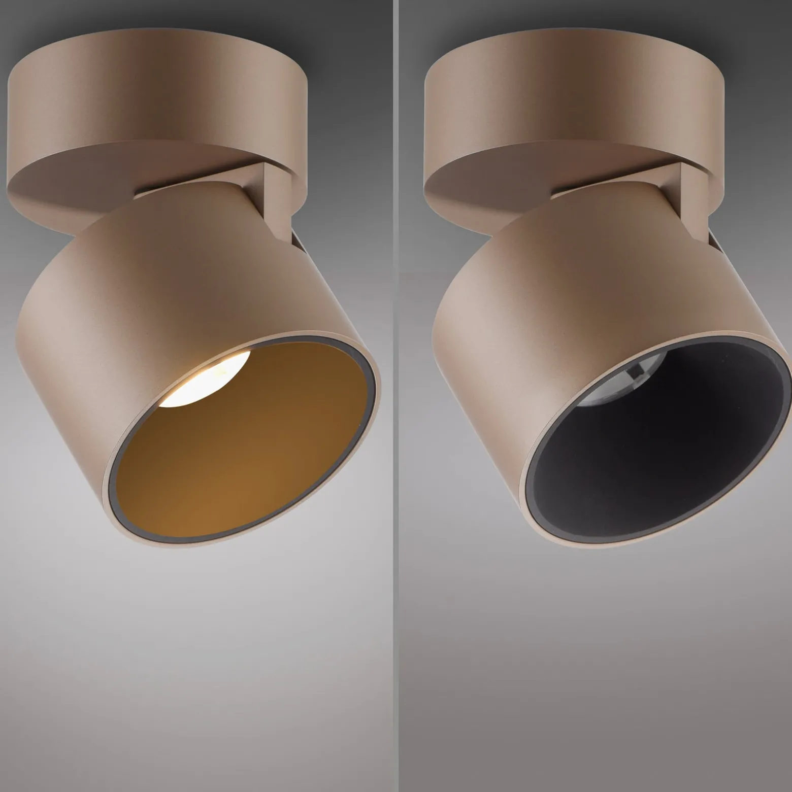 LED-kattospotti PURE Cup, pronssinvärinen, halkaisija 9,5 cm, metallia