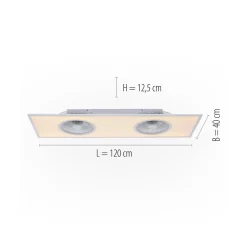 LED-kattotuuletin Flat-Air, CCT, valkoinen, 120x40cm
