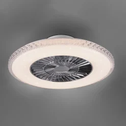 LED-kattotuuletin Harstad, kristallikehys