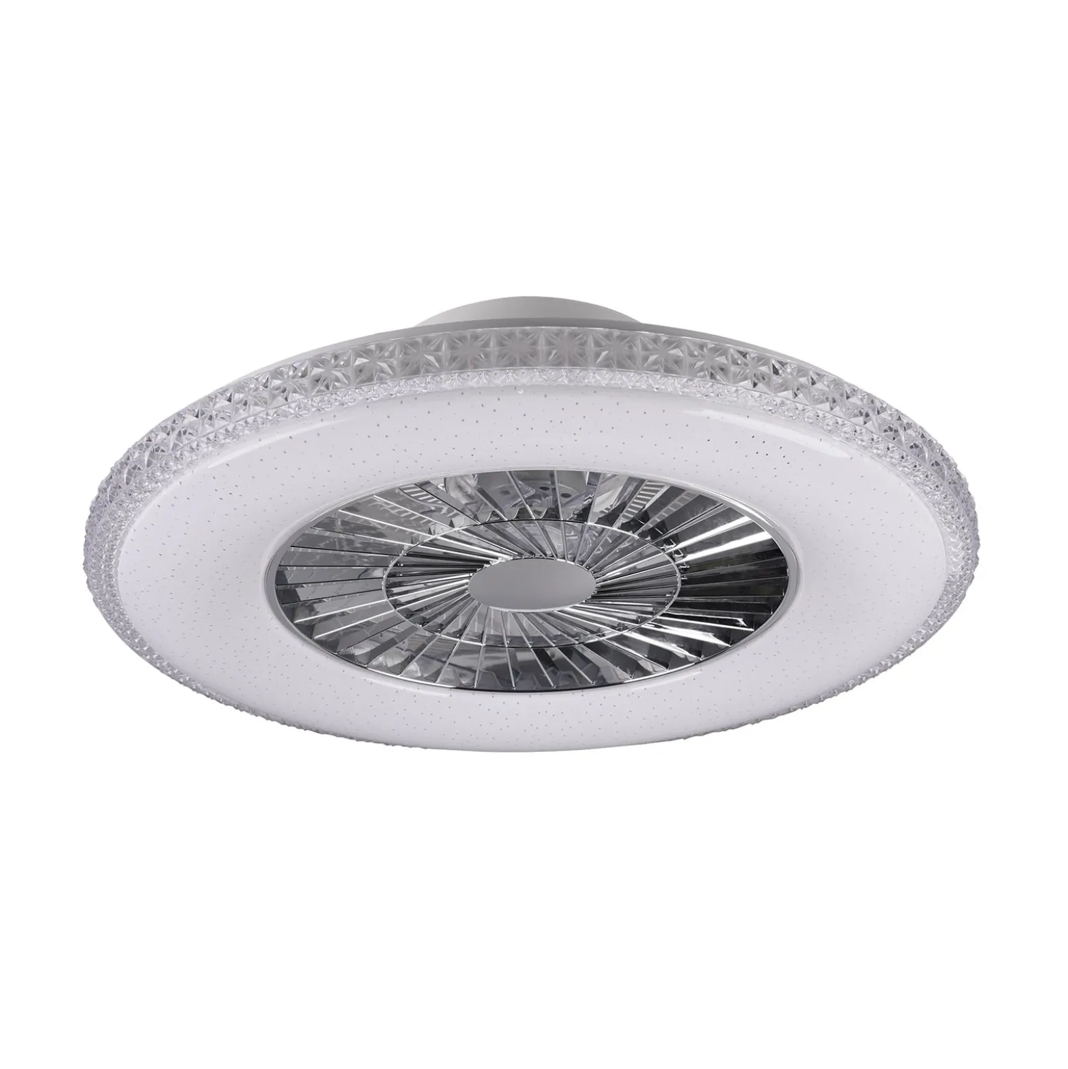 LED-kattotuuletin Harstad, kristallikehys