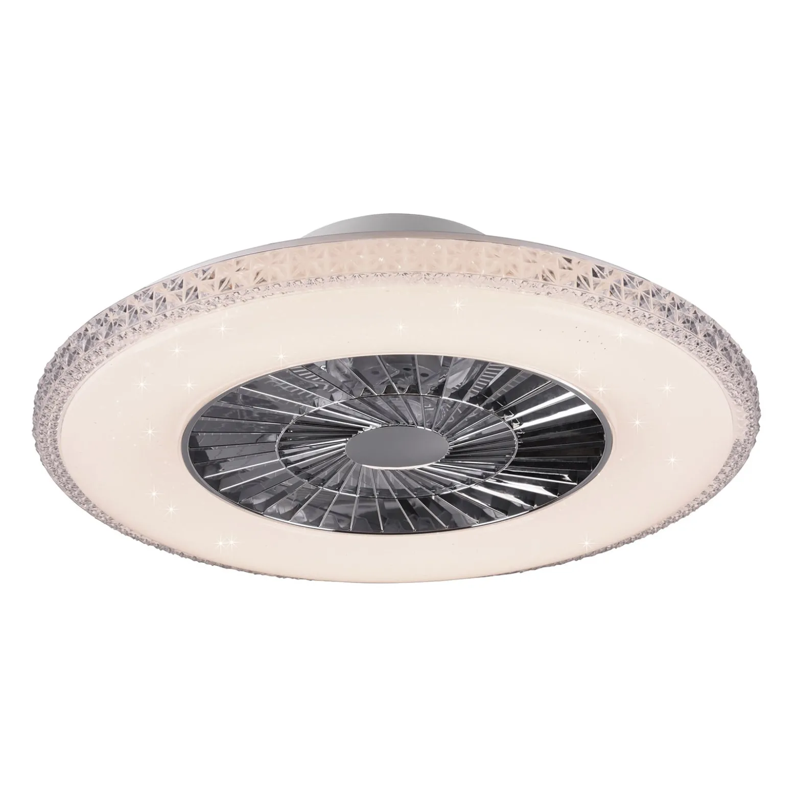 LED-kattotuuletin Harstad, kristallikehys