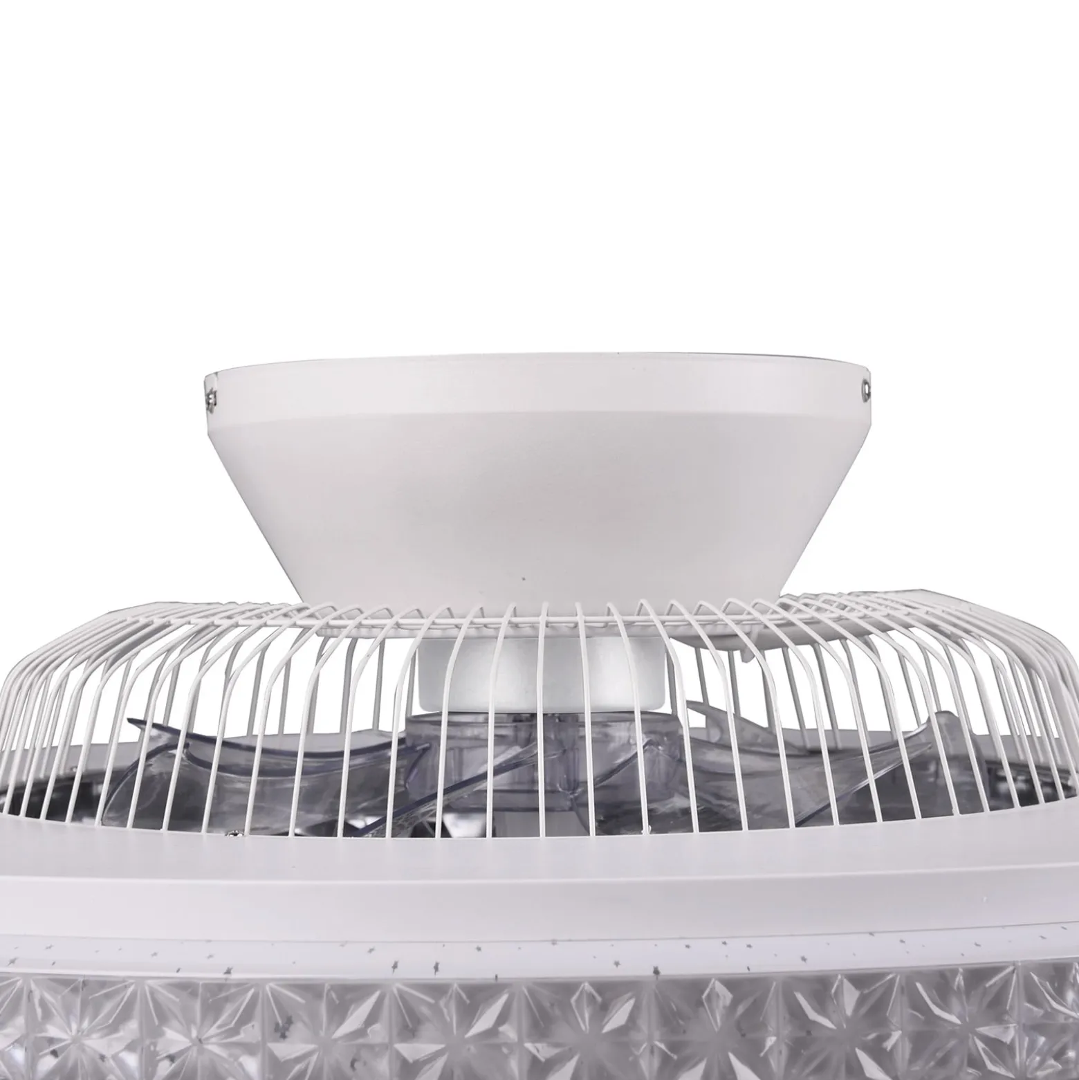 LED-kattotuuletin Harstad, kristallikehys