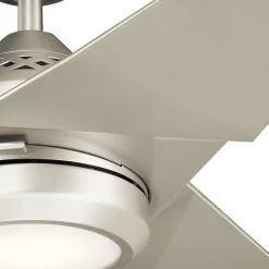 LED-kattotuuletin Jade, hopea, hiljainen, Ø 152 cm, 60 W