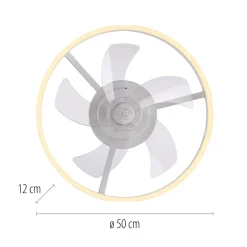 LED-kattotuuletin Rita, valkoinen, CCT, kaukosäädin, halkaisija 50 cm