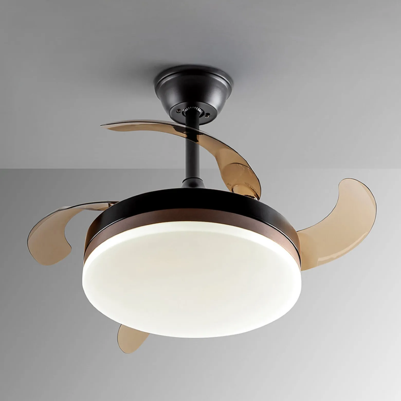 LED-kattotuuletin Vento musta/pronssi/savunvärinen Ø 90 cm hiljainen