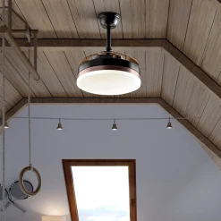 LED-kattotuuletin Vento musta/pronssi/savunvärinen Ø 90 cm hiljainen