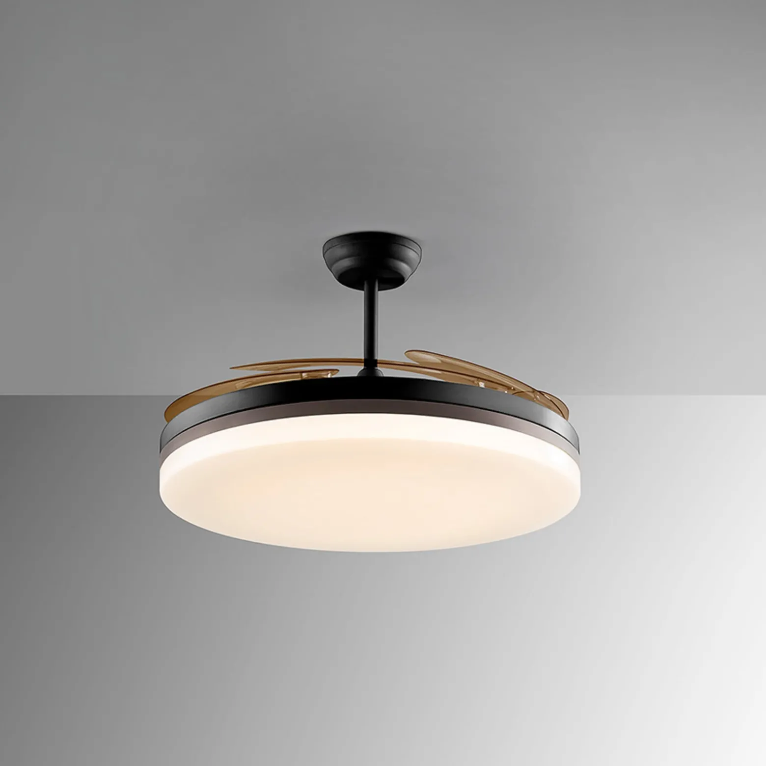 LED-kattotuuletin Vento musta/pronssi/savunvärinen Ø 150, hiljainen