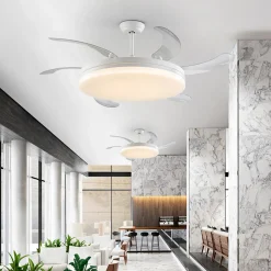 LED-kattotuuletin Vento valkoinen/kirkas, DC Ø 150 cm hiljainen