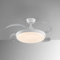 LED-kattotuuletin Venturi valkoinen/kirkas DC, Ø 106 cm hiljainen